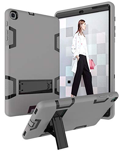 Yoagoal Hülle für Galaxy Tab A 10.1 2019, Dual Layer Shockproof Hybrid Schutzhülle mit Ständer Case Cover für Samsung Galaxy Tab A 10.1 2019 T510 T515, Gray&Black von Yoagoal