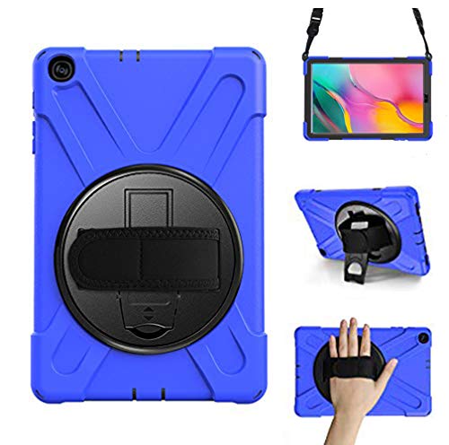 Yoagoal Hülle für Galaxy Tab A 10.1 2019, [Handschlaufe] [Schultergurt] Robuste Schutzhülle mit Fallschutz und 360-Grad-Drehständer Case Cover für Samsung Galaxy Tab A 10.1 2019 T510 T515, Blau von Yoagoal