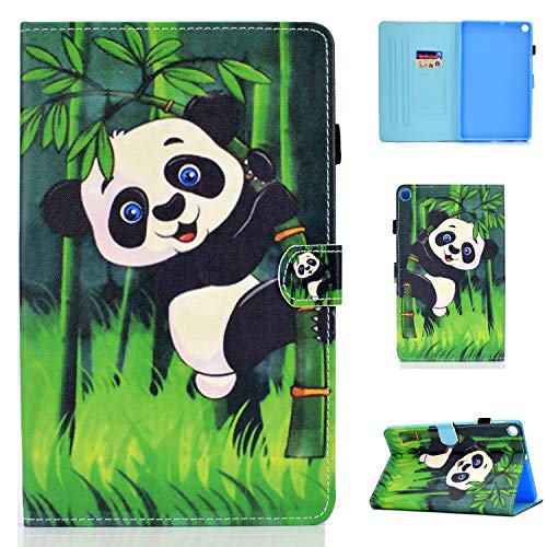 Yoagoal Hülle für Galaxy Tab A 10.1 2019 Premium PU Leder Ständer Business Folio Case Cover mit Kartenfächern und Multi-Angle, Panda von Yoagoal