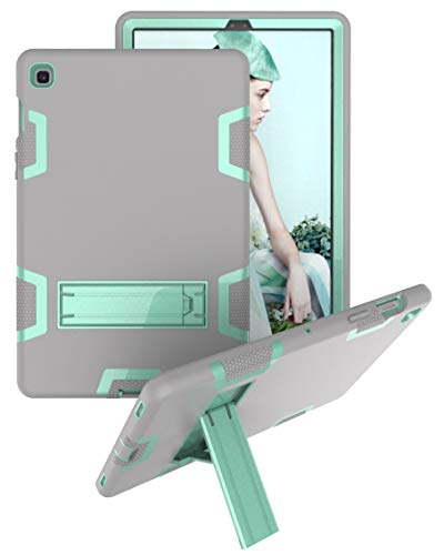 Yoagoal Hülle für Galaxy Tab S5E, Dual Layer Shockproof Hybrid Schutzhülle mit Ständer Case Cover für Samsung Galaxy Tab S5E 10.5 T720 T725, Gray&Mint Green von Yoagoal