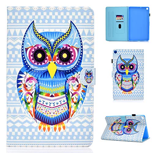 Yoagoal Hülle für Galaxy Tab S5E Premium PU Leder Ständer Business Folio Case Cover mit Kartenfächern und Multi-Angle, Owl von Yoagoal