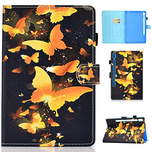 Yoagoal Hülle für Galaxy Tab S6 - Premium PU Leder Ständer mit Kartenfächern und Multi-Angle Business Folio Case Cover für Samsung Galaxy Tab S6 T860/T865 10.5 (Butterfly) von Yoagoal