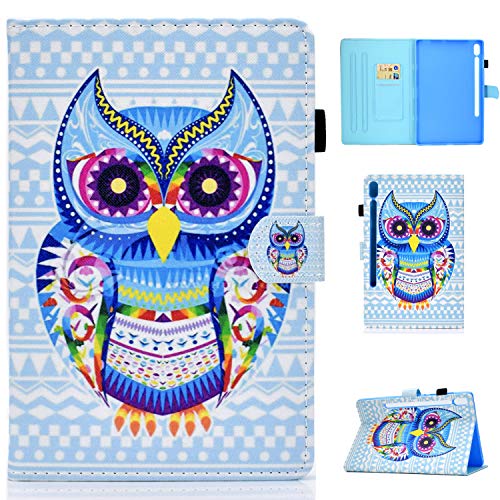 Yoagoal Hülle für Galaxy Tab S6 - Premium PU Leder Ständer mit Kartenfächern und Multi-Angle Business Folio Case Cover für Samsung Galaxy Tab S6 T860/T865 10.5 (Owl) von Yoagoal