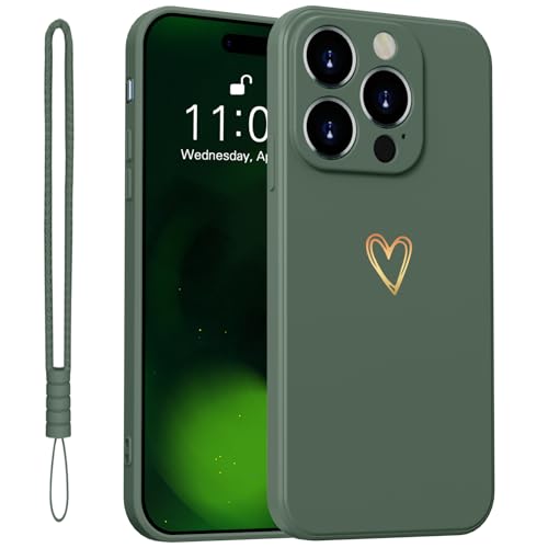 Yoawiful für Handyhülle iPhone 14 Pro max Hülle Silikon Kameraschutz Niedliches Herzmuster mit 1 Lanyard stoßfest iPhone 14 Pro max Case grün Yoawiful für Handyhülle iPhone 14 Pro max Hülle Silikon Kameraschutz Niedliches Herzmuster mit 1 Lanyard stoßfest iPhone 14 Pro max Case grün von Yoawiful