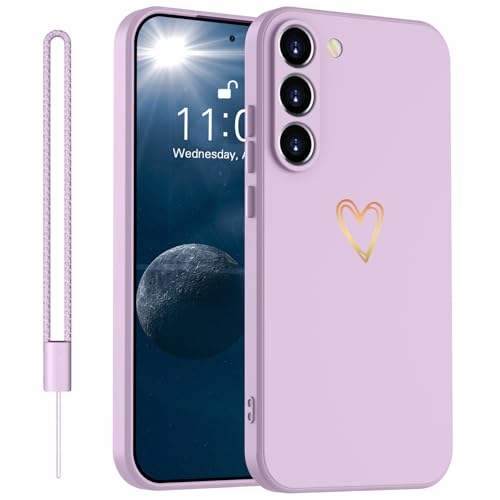 Yoawiful für Samsung Galaxy A55 Hülle Silikon Kameraschutz Niedliches Herzmuster Handyhülle Samsung A55 Case 5G mit 1 Lanyard, stoßfest dünn weich Kratzfest Schutzhülle lila Yoawiful für Samsung Galaxy A55 Hülle Silikon Kameraschutz Niedliches Herzmuster Handyhülle Samsung A55 Case 5G mit 1 Lanyard, stoßfest dünn weich Kratzfest Schutzhülle lila von Yoawiful