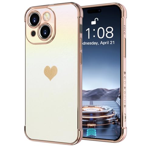 Yoawiful für iPhone 13 Hülle Fluoreszierende niedliches herzförmiges Muster Handyhülle iPhone 13 Silikon Kameraschutz Anti Fall iPhone 13 Case Weiß Yoawiful für iPhone 13 Hülle Fluoreszierende niedliches herzförmiges Muster Handyhülle iPhone 13 Silikon Kameraschutz Anti Fall iPhone 13 Case Weiß von Yoawiful
