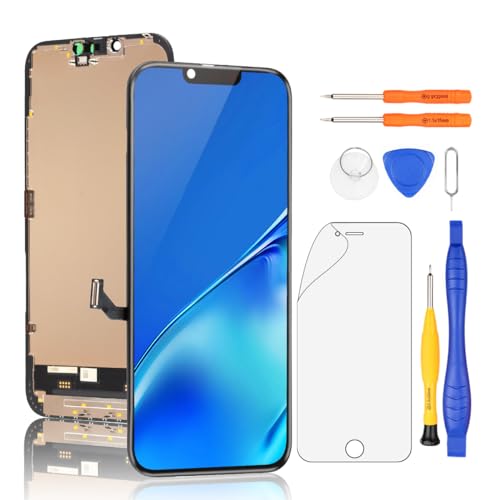 Yodoit Display für Phone 14 LCD Display Bildschirm Vormontiert Schwarz Glas Ersatz mit Reparaturset 6,1 Zoll 3D Touch Digitizer mit Reparaturwerkzeug Kit von Yodoit