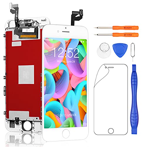 Yodoit Display für iPhone 6s LCD Bildschirm Ersatz Weiß reparaturset, Digitizer Montage Glas Touchscreen Reparatur Ersatzbildschirm + Werkzeuge (Weiss) von Yodoit