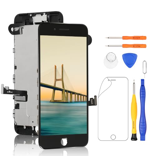 Yodoit Ersatz-Set für iPhone 7 Plus (Modell A1661, A1784, A1785), LCD-Display mit Frontkamera, Hörmuschel-Lautsprecher, 3D-Touch-Digitizer mit Reparaturwerkzeug-Set, Displayschutzfolie von Yodoit