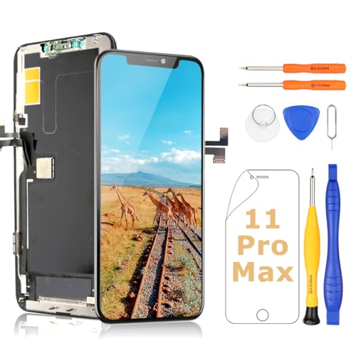 Yodoit Ersatzbildschirm für iPhone 11 Pro Max, 6,5 Zoll, 3D-Touch, Full HD, LCD-Display, Digitizer, Montage mit Reparaturwerkzeugen, kompatibel mit Modell (A2161, A2218, A2220) von Yodoit