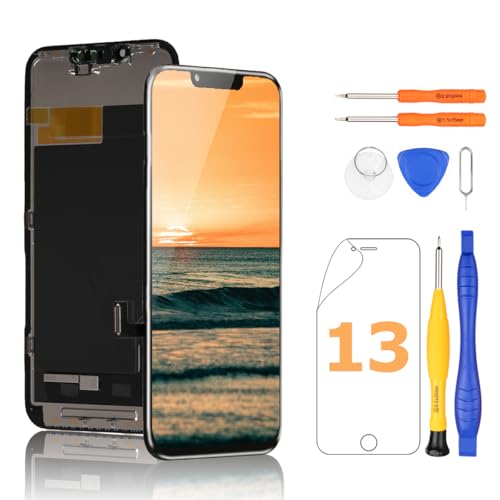 Yodoit Ersatzset für iPhone 13 OLED Bildschirm 6,1 Zoll [Nicht LCD] 3D Touch Face ID Funktion Display Digitizer mit Reparaturwerkzeugset von Yodoit