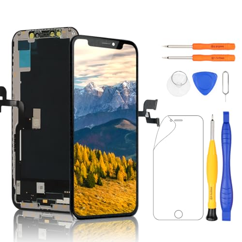 Yodoit für iPhone X LCD Bildschirm Ersatzset 3D Touch Face ID Display Touch Digitizer Montage mit Reparaturwerkzeug-Kit Schutzfolie Kompatibel mit Modell A1865 A1901 A1902 Yodoit für iPhone X LCD Bildschirm Ersatzset 3D Touch Face ID Display Touch Digitizer Montage mit Reparaturwerkzeug-Kit Schutzfolie Kompatibel mit Modell A1865 A1901 A1902 von Yodoit