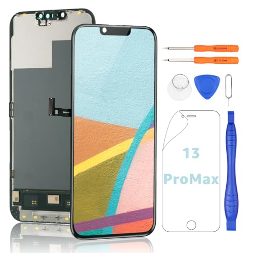 Yodoit für iPhone 13 Pro Max 6.7 Zoll LCD Bildschirm FHD Touch Display Digitizer mit Reparatur Kit, Schutzfolie, Kompatibel mit Modell A2484, A2641, A2644, A2645, A2643 Yodoit für iPhone 13 Pro Max 6.7 Zoll LCD Bildschirm FHD Touch Display Digitizer mit Reparatur Kit, Schutzfolie, Kompatibel mit Modell A2484, A2641, A2644, A2645, A2643 von Yodoit