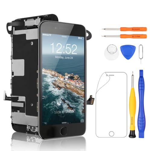 Yodoit Für iPhone 8 Bildschirm Ersatz Vollmontage Schwarz mit Home Button, Frontkamera, LCD Display A1863, A1905, A1906 Touch Digitizer mit Werkzeugset und Schutzfolie Yodoit Für iPhone 8 Bildschirm Ersatz Vollmontage Schwarz mit Home Button, Frontkamera, LCD Display A1863, A1905, A1906 Touch Digitizer mit Werkzeugset und Schutzfolie von Yodoit