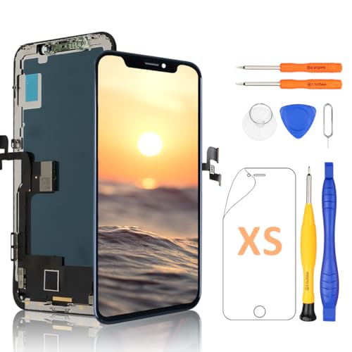 Yodoit Für iPhone XS OLED Bildschirm Ersatz 5,8 Zoll 3D Touch Face ID Digitizer Display [Nicht LCD] mit Reparaturwerkzeugset, Displayschutzfolie von Yodoit
