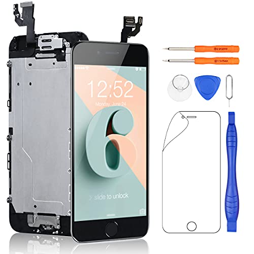 Yodoit Komplett Display für iPhone 6 LCD Bildschirm vormontiert 4.7" Schwarz mit homebutton, Montage Glas Touchscreen mit Frontkamera Näherungssensor Reparaturset Ersatzbildschirm + Werkzeuge Yodoit Komplett Display für iPhone 6 LCD Bildschirm vormontiert 4.7" Schwarz mit homebutton, Montage Glas Touchscreen mit Frontkamera Näherungssensor Reparaturset Ersatzbildschirm + Werkzeuge von Yodoit