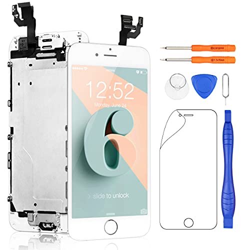 Yodoit Komplett Display für iPhone 6 LCD Bildschirm vormontiert 4.7" Weiß mit homebutton Montage Glas Touchscreen mit Frontkamera Näherungssensor Reparaturset Ersatzbildschirm + Werkzeuge Yodoit Komplett Display für iPhone 6 LCD Bildschirm vormontiert 4.7" Weiß mit homebutton Montage Glas Touchscreen mit Frontkamera Näherungssensor Reparaturset Ersatzbildschirm + Werkzeuge von Yodoit