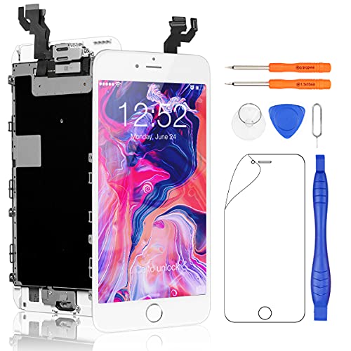 Yodoit Ersatz Für LCD Touchscreen Digitizer Front Komplettes Glas Reparatur Display Weiß Ersatzbildschirm mit Home Button,Hörmuschel,Frontkamera& Näherungssensor für iPhone 6s Plus Yodoit Ersatz Für LCD Touchscreen Digitizer Front Komplettes Glas Reparatur Display Weiß Ersatzbildschirm mit Home Button,Hörmuschel,Frontkamera& Näherungssensor für iPhone 6s Plus von Yodoit