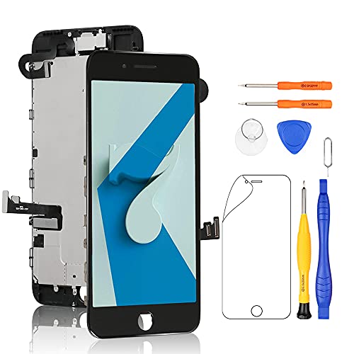 Yodoit Komplett Display für iPhone 7 LCD Bildschirm vormontiert Schwarz, Digitizer Montage Glas Touchscreen mit Frontkamera Näherungssensor Hörmuschel Reparaturset Ersatzbildschirm + Werkzeuge Yodoit Komplett Display für iPhone 7 LCD Bildschirm vormontiert Schwarz, Digitizer Montage Glas Touchscreen mit Frontkamera Näherungssensor Hörmuschel Reparaturset Ersatzbildschirm + Werkzeuge von Yodoit