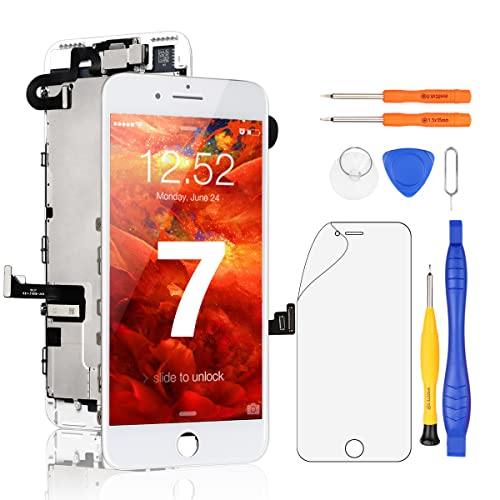 Yodoit Komplett Display für iPhone 7 LCD Bildschirm vormontiert weiß, Digitizer Montage Glas Touchscreen mit Frontkamera Näherungssensor Hörmuschel Reparaturset Ersatzbildschirm + Werkzeuge Yodoit Komplett Display für iPhone 7 LCD Bildschirm vormontiert weiß, Digitizer Montage Glas Touchscreen mit Frontkamera Näherungssensor Hörmuschel Reparaturset Ersatzbildschirm + Werkzeuge von Yodoit