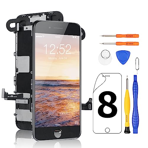 Yodoit LCD Bildschirm Ersatz für Phone 8 Schwarz Komplette Baugruppe mit Frontkamera und Sensor Flex Kabel 4.7 Zoll Display mit Reparatur Tool Kit, Bildschirm Schutzfolie Yodoit LCD Bildschirm Ersatz für Phone 8 Schwarz Komplette Baugruppe mit Frontkamera und Sensor Flex Kabel 4.7 Zoll Display mit Reparatur Tool Kit, Bildschirm Schutzfolie von Yodoit