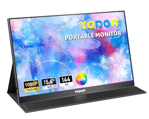 Yodoit Portable Monitor 15,6 Zoll 144hz 1920 x 1080 FHD Tragbarer Monitor IPS-Display mit USB Typ C Eingebaute Lautsprecher Eye Care Bildschirm für PC, Laptop, Xbox, PS 3/4/5, Switch und TV Yodoit Portable Monitor 15,6 Zoll 144hz 1920 x 1080 FHD Tragbarer Monitor IPS-Display mit USB Typ C Eingebaute Lautsprecher Eye Care Bildschirm für PC, Laptop, Xbox, PS 3/4/5, Switch und TV von Yodoit