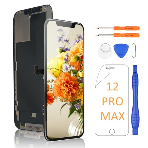 Yodoit für Phone 12 Pro Max OLED-Bildschirm-Austauschset [kein LCD] mit Reparaturwerkzeugsatz von Yodoit