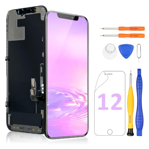 Yodoit für iPhone 12/12 Pro OLED Bildschirm Ersatz Kit 6,1 Zoll Display mit Reparaturwerkzeugsatz, Displayschutzfolie Yodoit für iPhone 12/12 Pro OLED Bildschirm Ersatz Kit 6,1 Zoll Display mit Reparaturwerkzeugsatz, Displayschutzfolie von Yodoit
