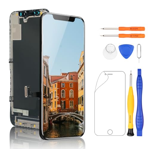 Yodoit Bildschirm Ersatz für iPhone 12 Mini LCD Retina 5,4" FHD Display COF Ersatz Display, Touchscreen Digitizer mit Reparaturwerkzeug-Kits, wasserdichtes Klebeband und Bildschirm Protoktor von Yodoit