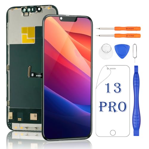 Yodoit für iPhone 13 Pro OLED-Bildschirm-Ersatz [kein LCD] 3D-Touch-Face-ID-Display-Digitizer mit Reparatur-Werkzeug-Set, kompatibel mit Modell A2483, A2636, A2638, A2639, A2640 von Yodoit