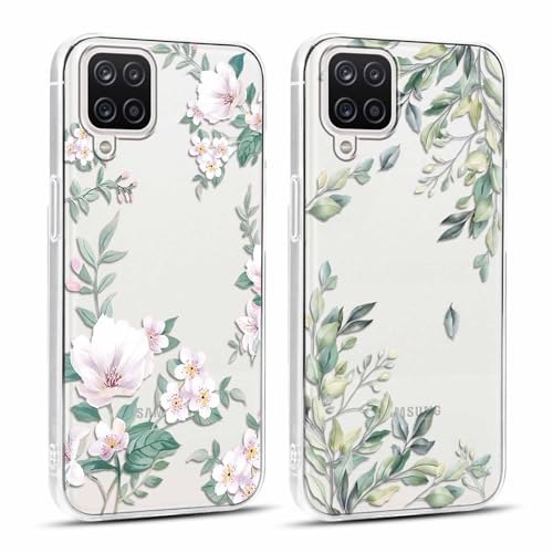 Yoedge 2 Stück Durchsichtig HandyHülle für Samsung Galaxy A12 / A12 Nacho 4G Hülle Blumen 6,5",Transparent Silikon Handy Hülle für Samsung A12 Case Muster Aesthetic Mädchen Frauen Geschenk Schutzhülle Yoedge 2 Stück Durchsichtig HandyHülle für Samsung Galaxy A12 / A12 Nacho 4G Hülle Blumen 6,5",Transparent Silikon Handy Hülle für Samsung A12 Case Muster Aesthetic Mädchen Frauen Geschenk Schutzhülle von Yoedge