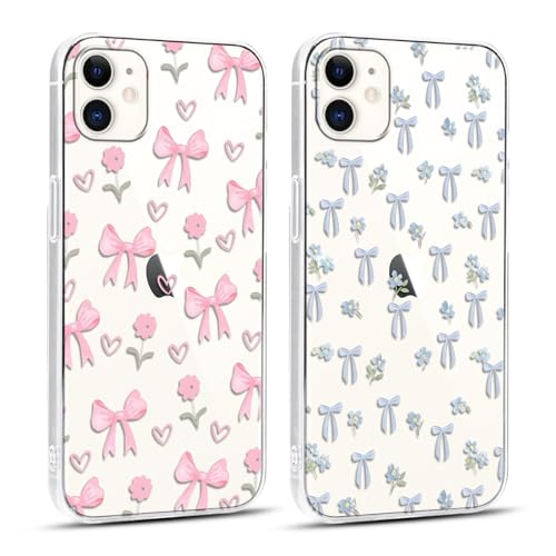 Yoedge 2 Stück HandyHülle für iPhone 11 Hülle, Aesthetic Sterne Muster Star Design Mädchen Junge Geschenk, Transparent Weich Silikon Stoßfest Bumper Cover Schutzhülle für iPhone 11 Case 6,1" von Yoedge
