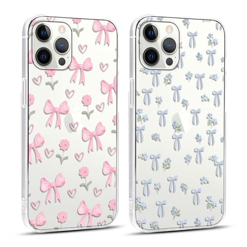Yoedge 2 Stück HandyHülle für iPhone 12 Pro Max Hülle, Aesthetic Sterne Muster Star Design Mädchen Junge Geschenk, Transparent Silikon Stoßfest Bumper Cover Schutzhülle für iPhone 12Pro Max Case 6,7" von Yoedge