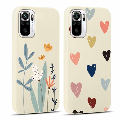 Yoedge 2 Stück Handyhülle für Xiaomi Redmi Note 10 / Note 10S 4G Hülle 6,43",Liebesherz & Blumen Muster Design Mädchen Aesthetic Handyhülle Dünn Weich Schlanke Silikon Flexibel Stoßfest Schutzhülle Yoedge 2 Stück Handyhülle für Xiaomi Redmi Note 10 / Note 10S 4G Hülle 6,43",Liebesherz & Blumen Muster Design Mädchen Aesthetic Handyhülle Dünn Weich Schlanke Silikon Flexibel Stoßfest Schutzhülle von Yoedge