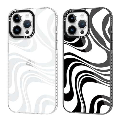 Yoedge 2 Stück Handyhülle für iPhone 11 Pro Max Hülle 6,5", Wirbel Muster Frauen Mädchen Aesthetic Handyhülle, Transparent Dünn Weich Silikon TPU Stoßfest Kratzfest Schutzhülle für iPhone 11 Pro Max von Yoedge