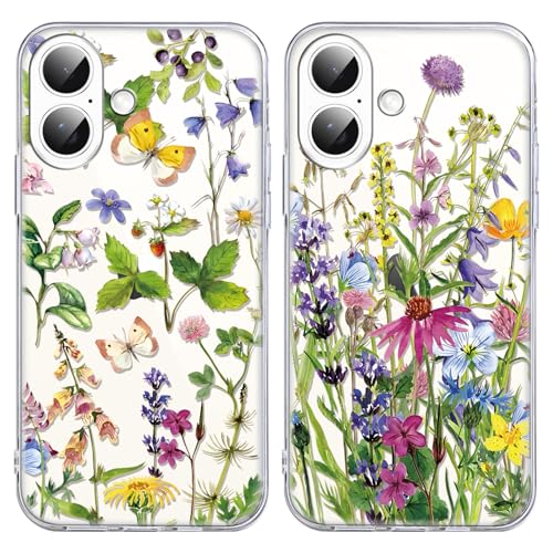 Yoedge 2 Stück Handyhülle für iPhone 16 Plus Hülle, Transparent Blumen Schmetterling Muster Mädchen Aesthetic Handyhülle Dünn Weich Schlanke Silikon Slim Klar Stoßfest 6,7" Yoedge 2 Stück Handyhülle für iPhone 16 Plus Hülle, Transparent Blumen Schmetterling Muster Mädchen Aesthetic Handyhülle Dünn Weich Schlanke Silikon Slim Klar Stoßfest 6,7" von Yoedge