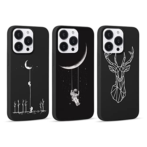 Yoedge 3 Stück Handyhülle für Apple iPhone 15 Pro Hülle 6,1" mit Muster Aesthetic, Weich TPU Soft Slim Flüssig Silikon Schutzhülle Con Motiv, Stoßfeste Case Cover für iPhone 15 Pro, Astronaut Yoedge 3 Stück Handyhülle für Apple iPhone 15 Pro Hülle 6,1" mit Muster Aesthetic, Weich TPU Soft Slim Flüssig Silikon Schutzhülle Con Motiv, Stoßfeste Case Cover für iPhone 15 Pro, Astronaut von Yoedge