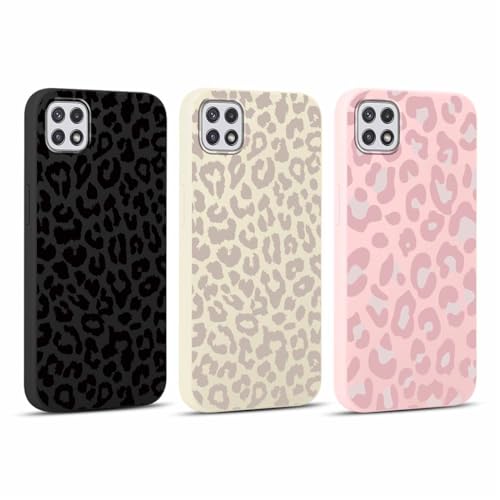 Yoedge 3 Stück Handyhülle für Samsung Galaxy A22 5G Hülle 6,6", Leopard Muster Design Frauen Mädchen Aesthetic Handyhülle Weich Schlanke Silikon TPU Flexible Stoßfest Schutzhülle für Samsung A22 5G von Yoedge