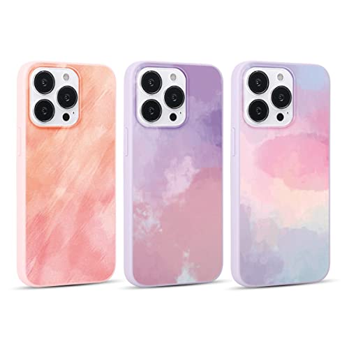 Yoedge 3 Stück Hülle für Samsung Galaxy A51 (4G) 6,5" mit Muster Aesthetic, Weich TPU Ultra Dünnes Soft Slim Flüssig Silikon Handyhülle Con Motiv, Stoßfeste Case Cover für Samsung A51 (4G), Lila von Yoedge