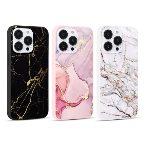 Yoedge 3 Stück Hülle für Samsung Galaxy A51 (4G) 6,5" mit Muster Aesthetic, Weich TPU Ultra Dünnes Soft Slim Flüssig Silikon Handyhülle Con Motiv,Stoßfeste Case Cover für Samsung A51 (4G), Marmor 1 von Yoedge