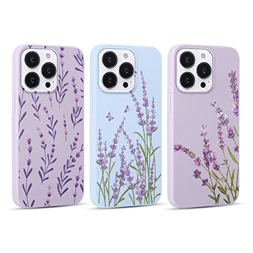 Yoedge 3 Stück Hülle für Xiaomi Mi 11 Lite/11 Lite 5G NE 6,55" mit Muster, Weich TPU Ultra Dünnes Soft Slim Flüssig Silikon Handyhülle Con Motiv, Stoßfeste Anti-Scratch Case Cover, Lavendel von Yoedge