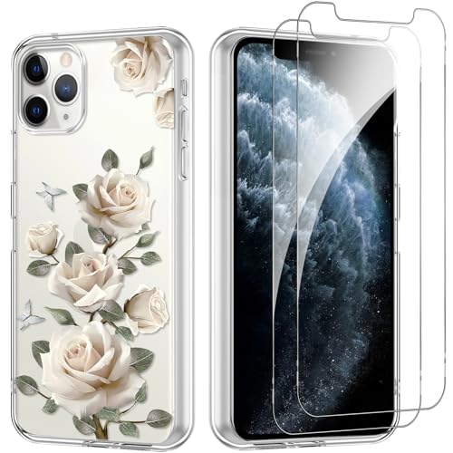 Yoedge Handyhülle für iPhone 11 Pro 5,8'' Hülle mit 2 Stück Schutzfolie Schutzglas, Aesthetic Design Mädchen Muster Klare Schutzhülle, Dünne Silikon Transparent Hülle für iPhone 11 Pro, Blume 08 Yoedge Handyhülle für iPhone 11 Pro 5,8'' Hülle mit 2 Stück Schutzfolie Schutzglas, Aesthetic Design Mädchen Muster Klare Schutzhülle, Dünne Silikon Transparent Hülle für iPhone 11 Pro, Blume 08 von Yoedge