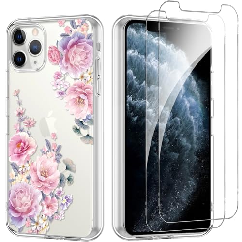 Yoedge Handyhülle für iPhone 11 Pro 5,8'' Hülle mit 2 Stück Schutzfolie Schutzglas, Aesthetic Design Mädchen Muster Klare Schutzhülle, Dünne Silikon Transparent Hülle für iPhone 11 Pro, Blume 11 Yoedge Handyhülle für iPhone 11 Pro 5,8'' Hülle mit 2 Stück Schutzfolie Schutzglas, Aesthetic Design Mädchen Muster Klare Schutzhülle, Dünne Silikon Transparent Hülle für iPhone 11 Pro, Blume 11 von Yoedge