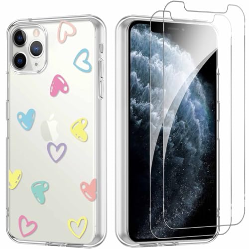 Yoedge Handyhülle für iPhone 11 Pro 5,8'' Hülle mit 2 Stück Schutzfolie Schutzglas, Aesthetic Design Mädchen Muster Klare Schutzhülle, Dünne Silikon Transparent Hülle für iPhone 11 Pro, Liebe 02 Yoedge Handyhülle für iPhone 11 Pro 5,8'' Hülle mit 2 Stück Schutzfolie Schutzglas, Aesthetic Design Mädchen Muster Klare Schutzhülle, Dünne Silikon Transparent Hülle für iPhone 11 Pro, Liebe 02 von Yoedge