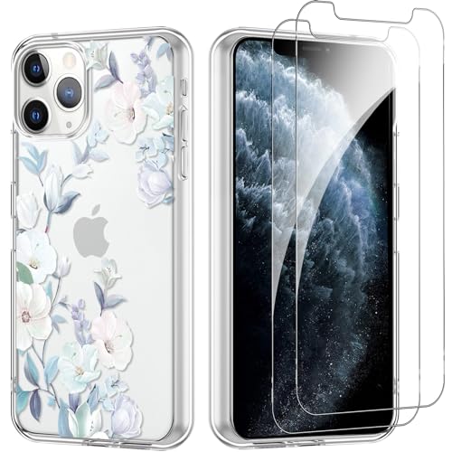 Yoedge Handyhülle für iPhone 11 Pro 5.8'' Hülle mit 2 Stück Schutzfolie Schutzglas, Aesthetic Design Mädchen Muster Klare Schutzhülle, Dünne Silikon Transparent Hülle für iPhone 11 Pro, Blumen Yoedge Handyhülle für iPhone 11 Pro 5.8'' Hülle mit 2 Stück Schutzfolie Schutzglas, Aesthetic Design Mädchen Muster Klare Schutzhülle, Dünne Silikon Transparent Hülle für iPhone 11 Pro, Blumen von Yoedge