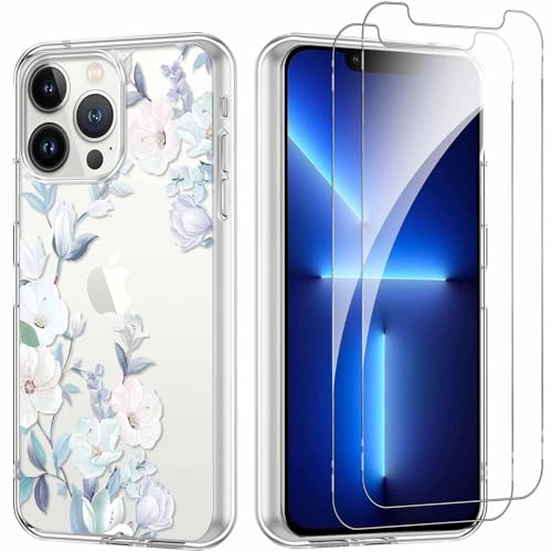 Yoedge Handyhülle für iPhone 13 Pro 6,1'' Hülle mit 2 Stück Schutzfolie Schutzglas, Aesthetic Design Mädchen Muster Klare Schutzhülle, Dünne Silikon Transparent Hülle für iPhone 13 Pro, Blumen Yoedge Handyhülle für iPhone 13 Pro 6,1'' Hülle mit 2 Stück Schutzfolie Schutzglas, Aesthetic Design Mädchen Muster Klare Schutzhülle, Dünne Silikon Transparent Hülle für iPhone 13 Pro, Blumen von Yoedge