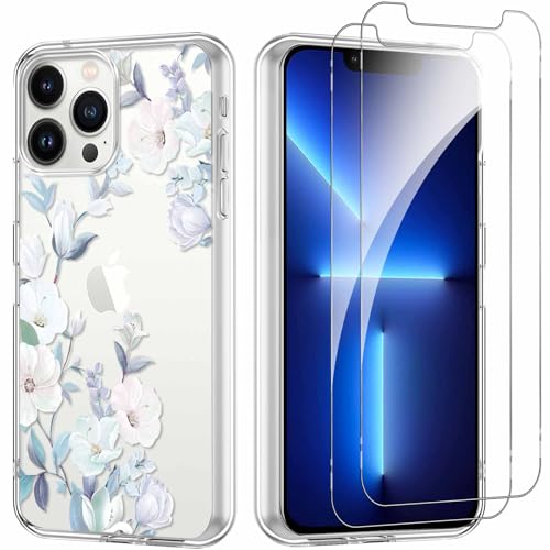 Yoedge Handyhülle für iPhone 13 Pro Max 6,7'' Hülle mit 2 Stück Schutzfolie Schutzglas, Aesthetic Design Mädchen Muster Klare Schutzhülle, Dünne Silikon Transparent Hülle für iPhone 13 Pro Max, Blumen Yoedge Handyhülle für iPhone 13 Pro Max 6,7'' Hülle mit 2 Stück Schutzfolie Schutzglas, Aesthetic Design Mädchen Muster Klare Schutzhülle, Dünne Silikon Transparent Hülle für iPhone 13 Pro Max, Blumen von Yoedge
