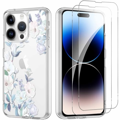 Yoedge Handyhülle für iPhone 14 Pro 6,1'' Hülle mit 2 Stück Schutzfolie Schutzglas, Aesthetic Design Mädchen Muster Klare Schutzhülle, Dünne Silikon Transparent Hülle für iPhone 14 Pro, Blumen Yoedge Handyhülle für iPhone 14 Pro 6,1'' Hülle mit 2 Stück Schutzfolie Schutzglas, Aesthetic Design Mädchen Muster Klare Schutzhülle, Dünne Silikon Transparent Hülle für iPhone 14 Pro, Blumen von Yoedge