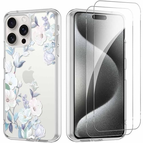 Yoedge Handyhülle für iPhone 15 Pro Max 6,7'' Hülle mit 2 Stück Schutzfolie Schutzglas, Aesthetic Design Mädchen Muster Klare Schutzhülle, Dünne Silikon Transparent Hülle für iPhone 15 Pro Max, Blumen Yoedge Handyhülle für iPhone 15 Pro Max 6,7'' Hülle mit 2 Stück Schutzfolie Schutzglas, Aesthetic Design Mädchen Muster Klare Schutzhülle, Dünne Silikon Transparent Hülle für iPhone 15 Pro Max, Blumen von Yoedge