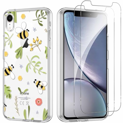 Yoedge Handyhülle für iPhone XR 6,1'' Hülle mit 2 Stück Schutzfolie Schutzglas, Aesthetic Design Mädchen Muster Klare Schutzhülle, Dünne Silikon Transparent Hülle für iPhone XR, Biene Yoedge Handyhülle für iPhone XR 6,1'' Hülle mit 2 Stück Schutzfolie Schutzglas, Aesthetic Design Mädchen Muster Klare Schutzhülle, Dünne Silikon Transparent Hülle für iPhone XR, Biene von Yoedge